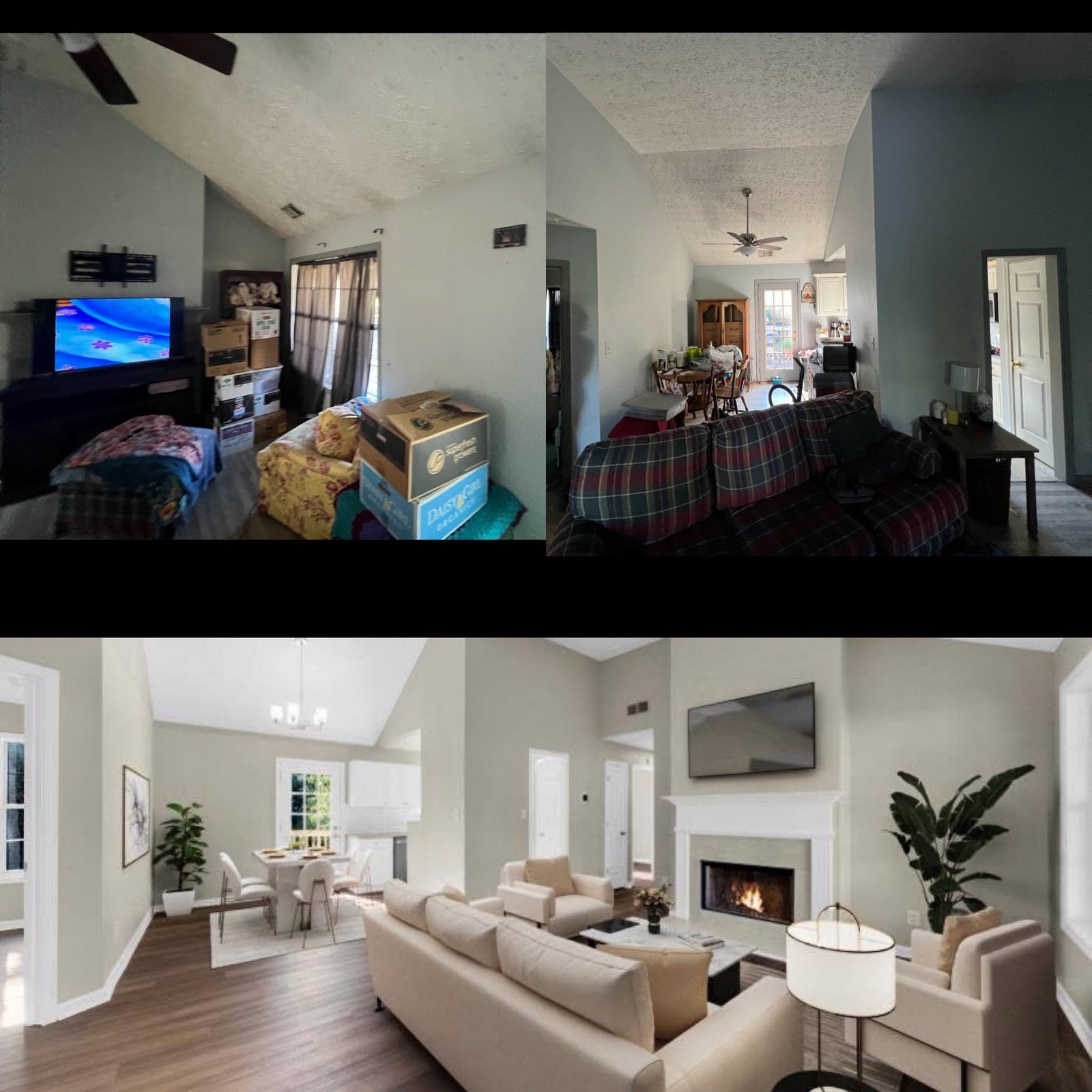 Staged living room after renovation - SummitEdge residential remodeling